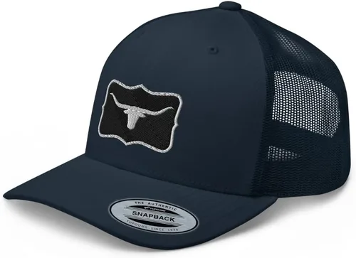 Vista 5 de Amarillo Western Rodeo Trucker Hat Cowboy Mid Crown Curved Bill Ranch Cap