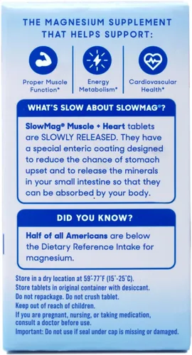 Vista 2 de Slow-Mag Slow-Mag - Cloruro de magnesio con calcio, el embalaje puede variar, 60 unidades (paquete de 3)