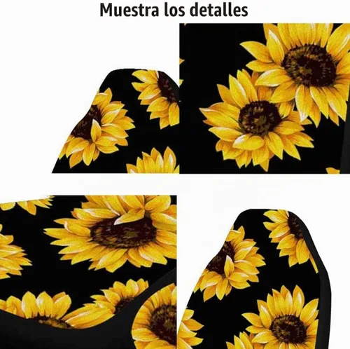 Vista 2 de Fundas de asiento delantero de automóvil, estampado de girasol universal, protector de asiento de automóvil, funda completa para la mayoría