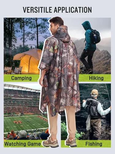Vista 6 de Impermeable con capucha estilo poncho, para hombres y mujeres