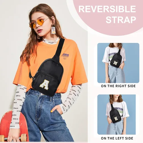 Vista 2 de YOOLIFE Bolso bandolera con inicial, bolsas pequeñas para niñas y mujeres, regalos para adolescentes, niñas, adolescentes, novia, dama de honor