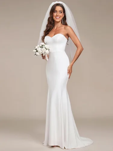 Vista 4 de Ever-Pretty Vestidos de novia sin mangas con hombros descubiertos para novia 0249