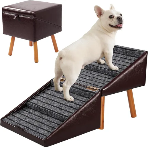 Vista 10 de Rampa para mascotas para camas altas de 21.06 pulgadas de alto Camello ámbar