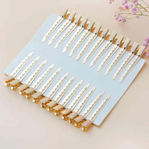 Vista 5 de 24 Paquetes de Pinzas Pico de Pato, Bantoye 2.75 Pulgadas Pinzas de Cocodrilo Rizadoras de Metal Antioxidante con Agujeros para Peinado del Cabello