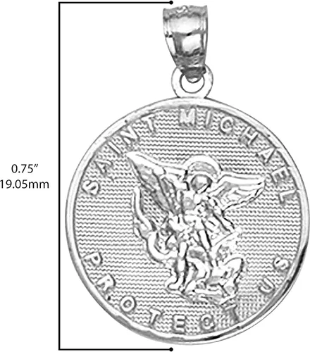 Vista 4 de Colgante de plata de ley 925 con dije de San Miguel, Metal, no conocido