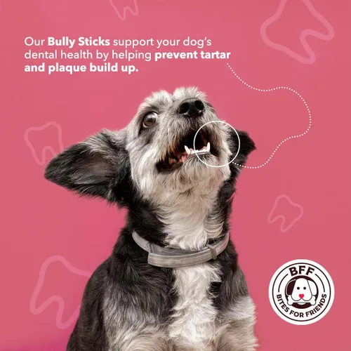Vista 3 de Bites for Friends Bully Sticks Golosinas para perros de 6 pulgadas de larga duración, masticables naturales sin cereales sin gluten, golosinas