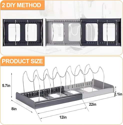 Vista 2 de Engorgio Organizador de bolsas de compras ajustable, ideal para almacenar tela plegada, papel, almuerzo y alimentos reutilizables, compras y bolsas