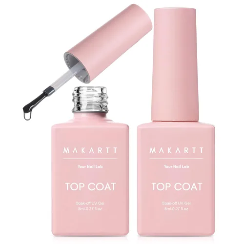 Vista 12 de Kit de capa base y capa superior de gel Makartt: Esmalte de uñas transparente, brillante, sin necesidad de limpieza, resistente a manchas, capa