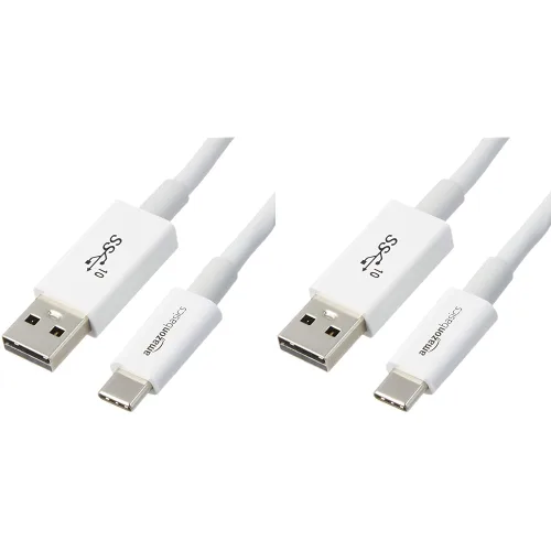 Vista 10 de Amazon Basics Cable de carga adaptador USB-C a USB-A 3.1 Gen 2, cargador rápido, 10 Gbps de alta velocidad, certificado USB-IF, compatible