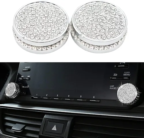 Vista 10 de 3 piezas de cubierta de perilla de interruptor de aire acondicionado brillante con cristales de rhinestone compatible con accesorios Honda 10ª
