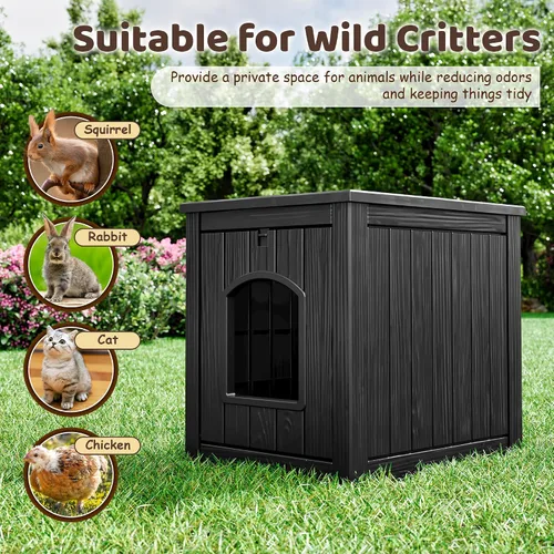 Vista 4 de Fancyango Casa para perros – Mueble para perreras para exteriores e interiores, refugio resistente a la intemperie para perros pequeños y medianos