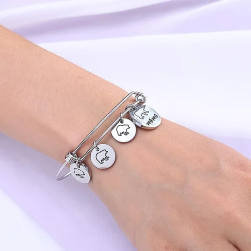 Vista 6 de GDKASRNY Pulsera de oso de mamá con brazalete ajustable de 1, 2, 3 cachorros, regalo para mamá