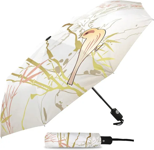 Vista 2 de DHDM Automatic Umbrella for Rain and Sun Male Women Beach Parasol Print Folding Umbrella