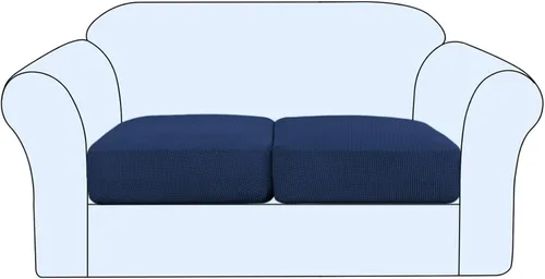 Vista 12 de Funda de cojín elástica para sofá, funda de asiento, funda de sofá de dos plazas, protector de elastano elástico para muebles para asiento (negro, 1)