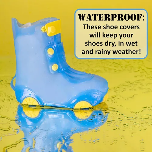 Vista 3 de Cubiertas para zapatos de lluvia para niños, impermeables, reutilizables, para zapatos Para niños y niñas
