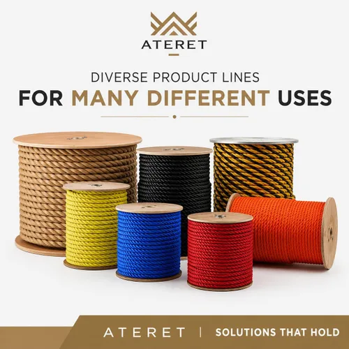 Vista 27 de ATERET Cuerda de Polipropileno Trenzada de 3 Hebras Color Tostado Monofilamento I 1-1/2" x 20 Pies I 19,350 lbs. Resistencia a la Tracción I Cordón