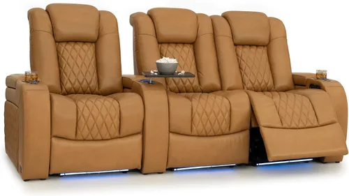 Vista 32 de Seatcraft Asiento de cine en casa Diamante Marrón Reclinable Individual