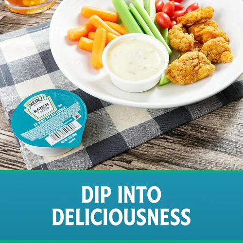 Vista 3 de Heinz Ranch Dressing - Salsa de inmersión de una sola porción (paquete de 60 unidades, tazas de inmersión de 2 onzas)