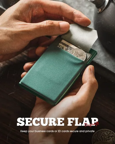 Vista 3 de DUGRAFT Tarjetero para tarjetas de crédito con bolsillo para dinero, minimalista, delgado, de aluminio, de metal, para hombres, con bloqueo RFID