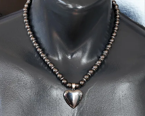 Vista 22 de Colgante de corazón de aventurina natural, Collar de cuentas de aventurina genuina, Collar de piedra verde, Collar de piedras preciosas, Cuentas