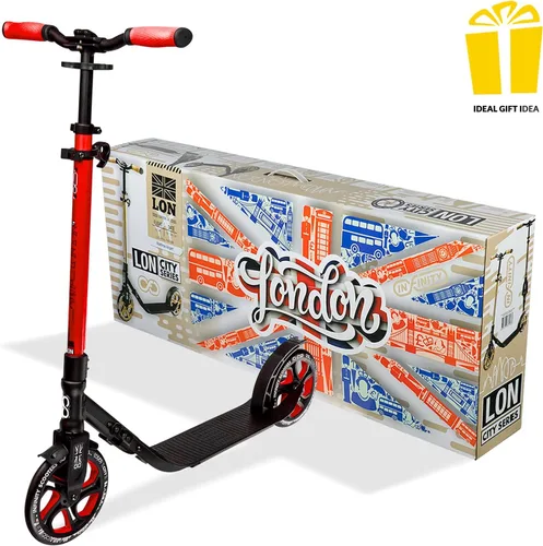 Vista 5 de Crazy Skates Patinete plegable para adultos, adolescentes y niños con correa de transporte - Plegable rápido, manubrio ajustable y ligero