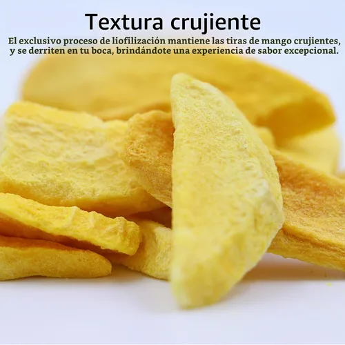 Vista 5 de Mango liofilizado, fruta liofilizada, 120g/4.23OZ de mango natural deshidratado, sin azúcar añadida, nada añadido, snack de superalimento, chips