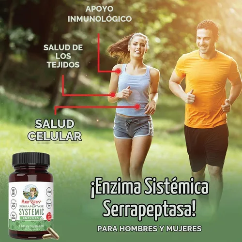 Vista 2 de MaryRuth Organics - Cápsulas de enzimas de serrapeptasa Suministro de hasta 2 meses Suplemento de enzimas para píldoras de alivio sinusal