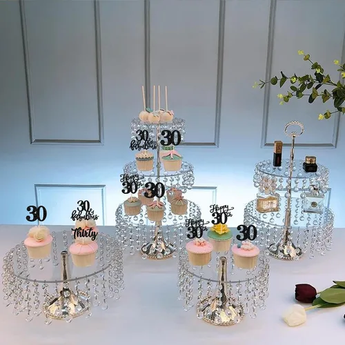 Vista 4 de Rsstarxi Paquete de 24 adornos con purpurina para cupcakes de 30 cumpleaños, treinta y 30 fabulosas selecciones de cupcakes, decoraciones para feliz