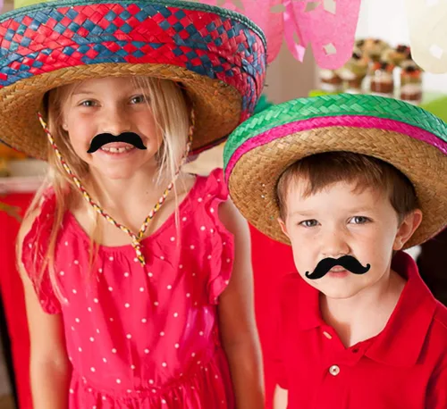 Vista 7 de 60 piezas de decoraciones de barbas del Cinco de Mayo – Fiesta Mexicana Falsos Bigotes Falsos Halloween Cosplay Cowboy Party Favores Accesorios