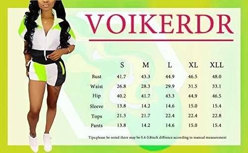Vista 5 de VOIKERDR Conjunto de 2 piezas para mujer, conjunto ligero rompevientos sin botones, chaqueta corta