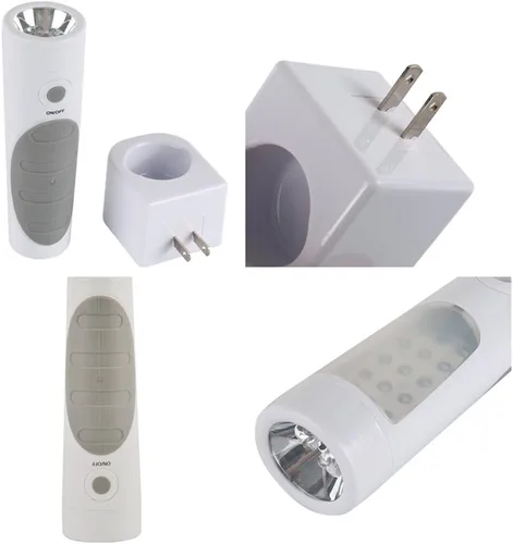 Vista 7 de Luz nocturna de pared con sensor de movimiento 4 en 1, luz LED de falla de energía, linternas de emergencia, linterna recargable, luz de corte