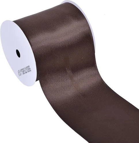 Vista 150 de YAMA Cinta de raso de doble cara negra de 1 1/2 pulgada continua 25 yardas Negro