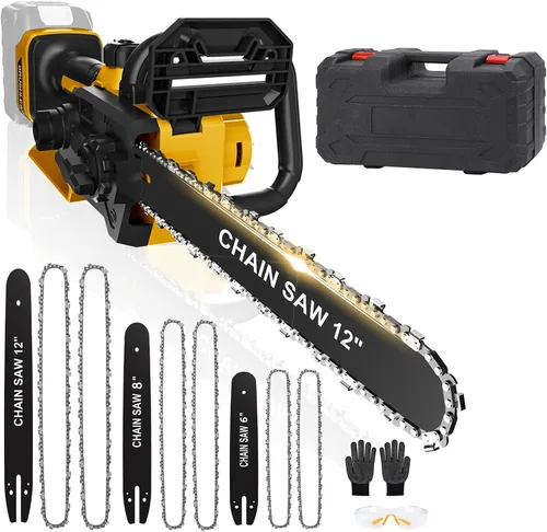 Vista 7 de Motosierra inalámbrica 3 en 1 para batería Dewalt de 20 V máxima, sierra de cadena portátil de mano de 12 pulgadas/8 pulgadas/6 pulgadas, 1000 W