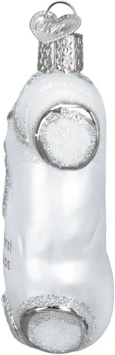 Vista 4 de Old World Christmas - Adorno de bebé blanco de un solo pieza de vidrio soplado para árbol de Navidad, decoración festiva hecha a mano, colección