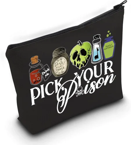 Vista 2 de ZJXHPO Regalo de Halloween de la reina malvada regalo para amantes de los villanos bolsa de maquillaje veneno con cremallera para villano bolsa