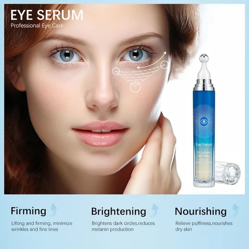 Vista 2 de Suero de ojos con 5% de cafeína, crema antienvejecimiento para debajo de los ojos para ojeras, hinchazón, arrugas y líneas finas, crema coreana