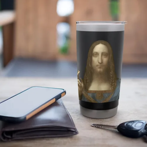Vista 7 de Salvator Mundi by Leonardo da Vinci (1500) Stainless Steel Insulated Tumbler