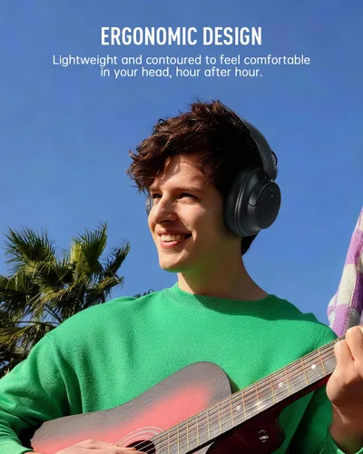 Vista 13 de EKSA Auriculares inalámbricos sobre la oreja, auriculares Bluetooth con micrófono, audio de alta resolución, tiempo de reproducción de 90 horas, 6