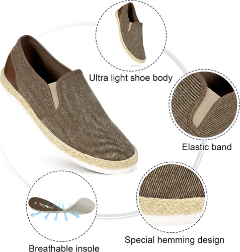 Vista 3 de TOBER Mocasines casuales sin cordones para hombre, zapatos de barco, zapatos antideslizantes para caminar, zapatos de moda para hombres, ocio