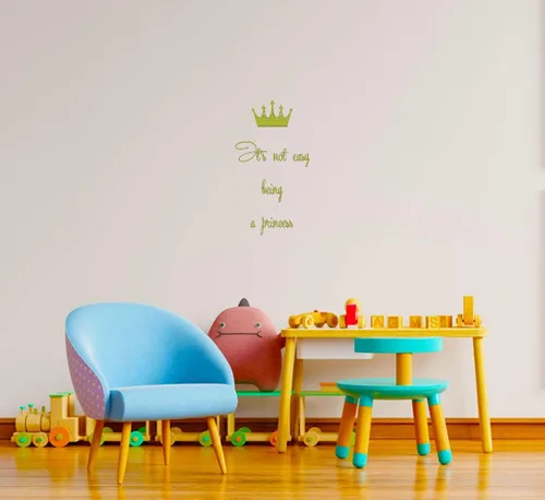 Vista 3 de Wall Decals Vinyl Decal Sticker Girl Quote It's Not Easy Being a Princess Crown Home Interior Art Mural Kids Nursery Baby Room Decor KT19