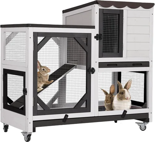 Vista 7 de GUTINNEEN Jaula para Mascotas de Conejo Correr Extensión Interior Pequeño Corral para Animales (Solo Corral)