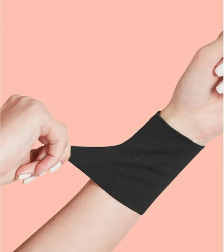 Vista 5 de Zittop Muñequera de compresión para tatuaje de antebrazo, túnel carpiano (1 unidad) (M, negro)