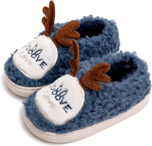 Vista 6 de Pantuflas de peluche de suela antideslizante ideales para el invierno, disponibles en diferentes colores y modelos de animalitos, para niños y niñas