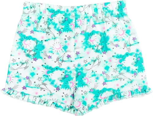 Vista 3 de Disney Frozen Moana Princess Tiana - Conjunto de camiseta floral y pantalones cortos de rizo francés para niños pequeños y grandes