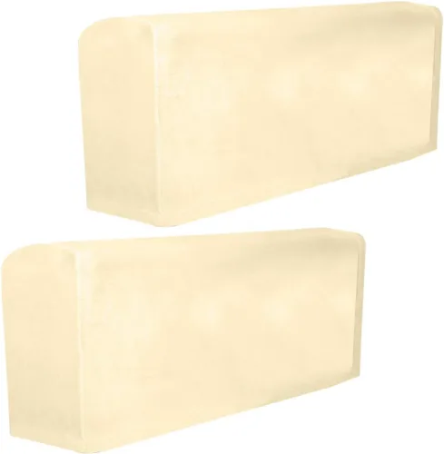 Vista 3 de Garneck 2 fundas de tela elástica para reposabrazos antideslizantes, de elastano, para sillón reclinable, protector de muebles, color beige