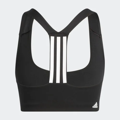 Vista 4 de adidas Sujetador de 3 rayas con soporte medio para mujer
