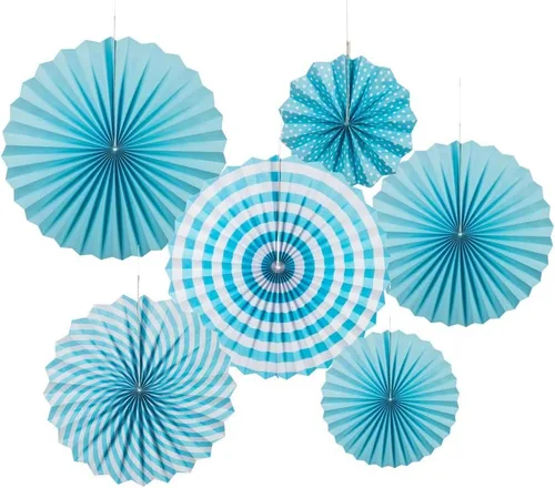 Vista 17 de MOWO Abanicos de papel marrón para colgar decoración para cumpleaños, graduación, fiesta temática neutra, 6 unidades birthday graduation wedding