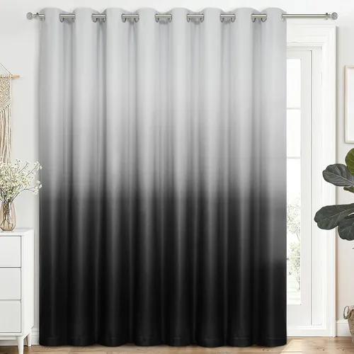 Vista 72 de SimpleHome Cortinas degradadas degradadas para oscurecer la habitación de 36 pulgadas de largo para dormitorio, con ojales y bloqueo de luz Negro