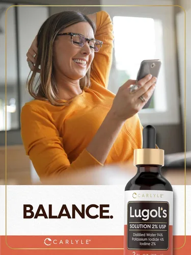 Vista 6 de Carlyle Lugols Yodo 2 por ciento 2 fl oz Solución de yoduro de potasio y yodo 2% gotas líquidas