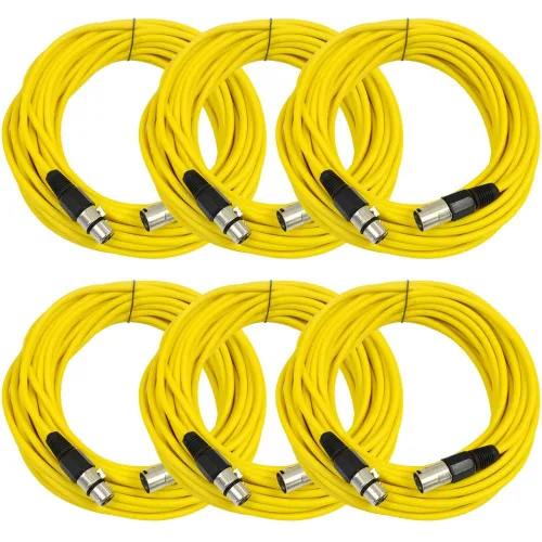 Vista 6 de SEISMIC AUDIO - SAXLX-2 - Paquete de 6 cables de conexión XLR macho a XLR hembra de 2 pies - Equilibrados - Cables de conexión de 2 pies
